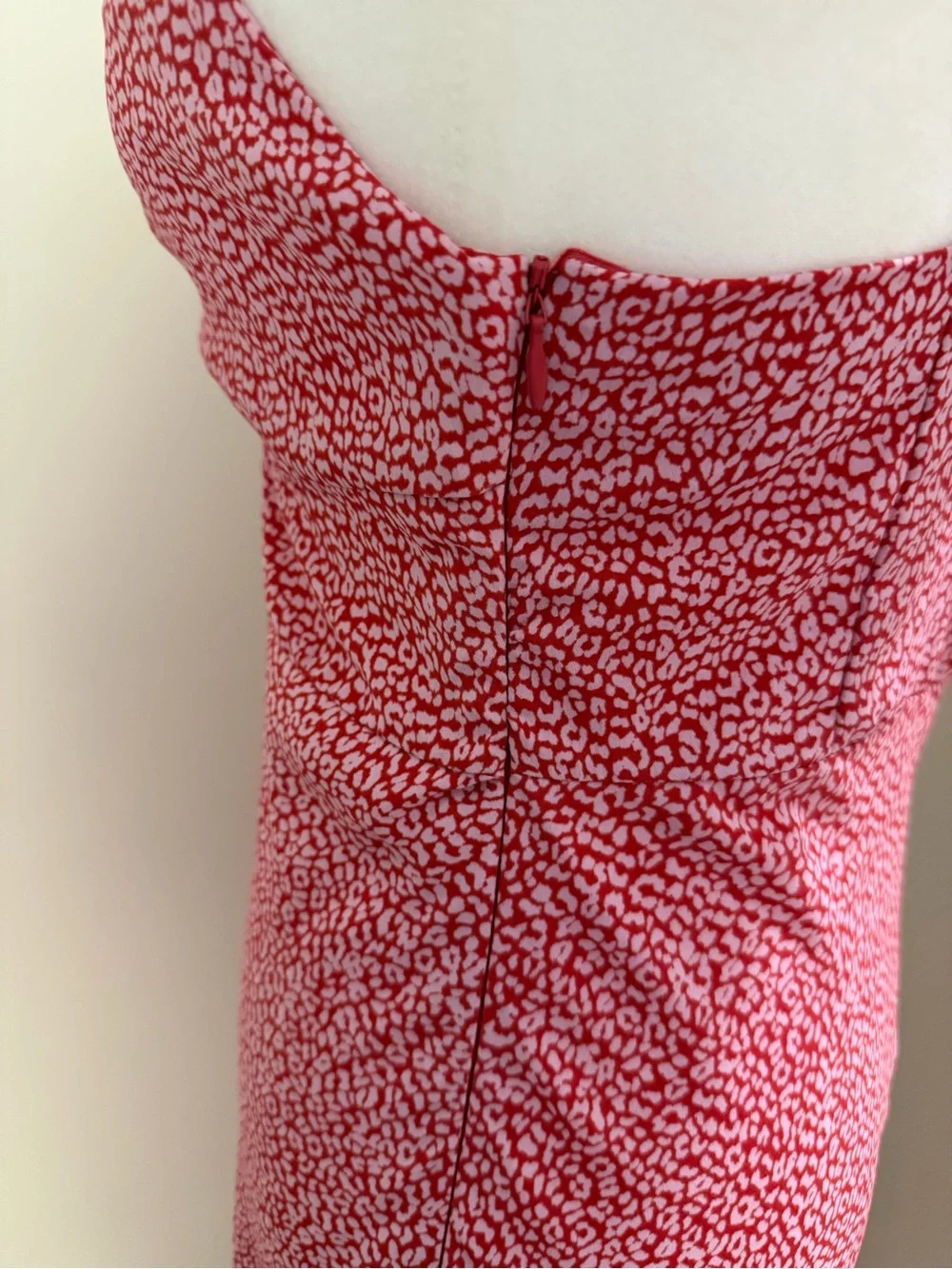 Zara Pink and Red Leopard Print Maxi Summer Dress with Wooden Ring Details - Picture 5 of 8
